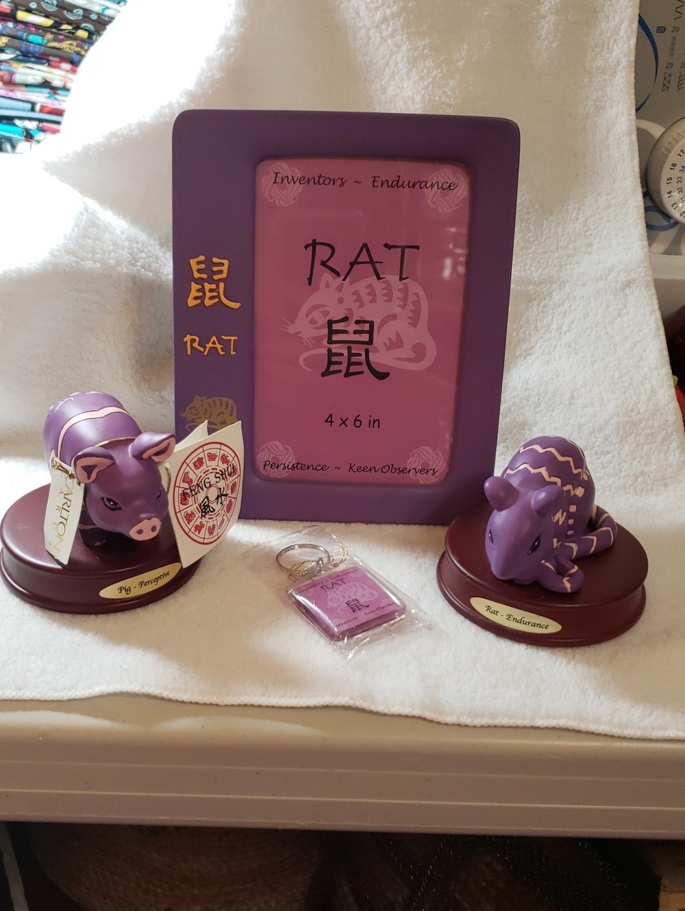 Carlton Cards Purple Rat Photo Frame and Figurine Set